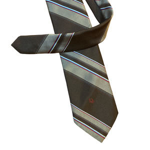 Dior Striped Tie Brown Flaw